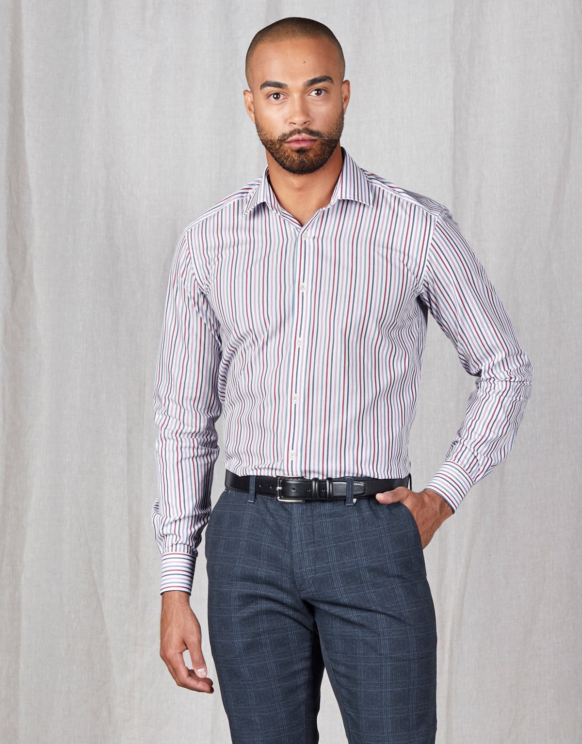 London Pink, Red & Blue Stripe Shirt