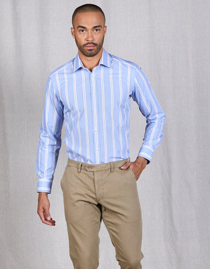 London Bold Blue Stripe Shirt