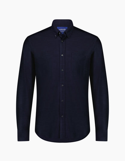 Ohope Navy Merino Wool Shirt