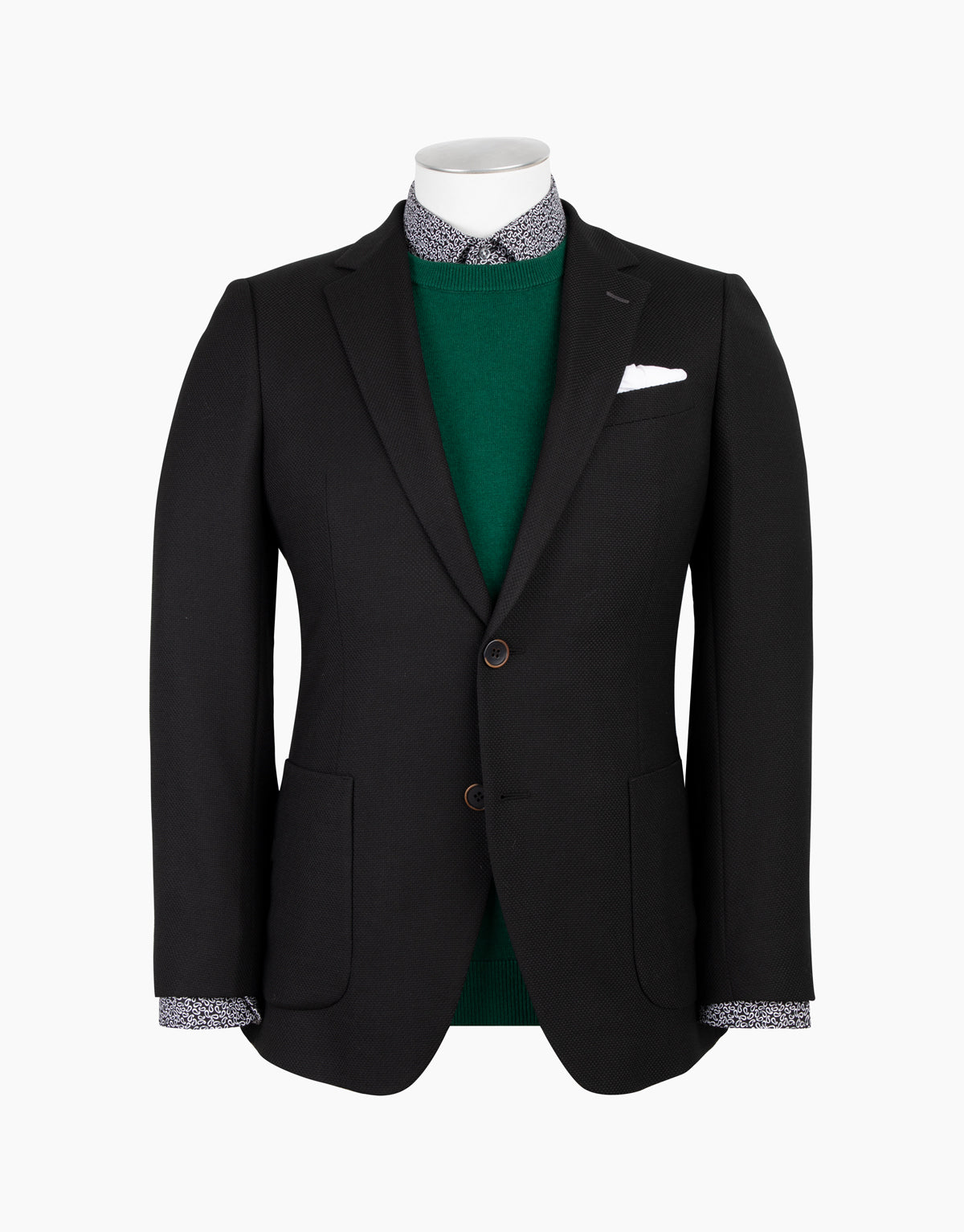 Batten Dokulu Blazer - Siyah