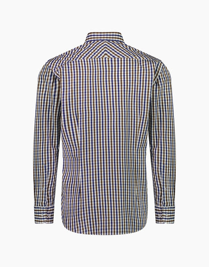 London Brown Navy & White Check Shirt