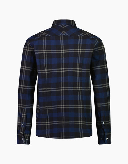 Ohope Blue & Black Check Flannel Shirt