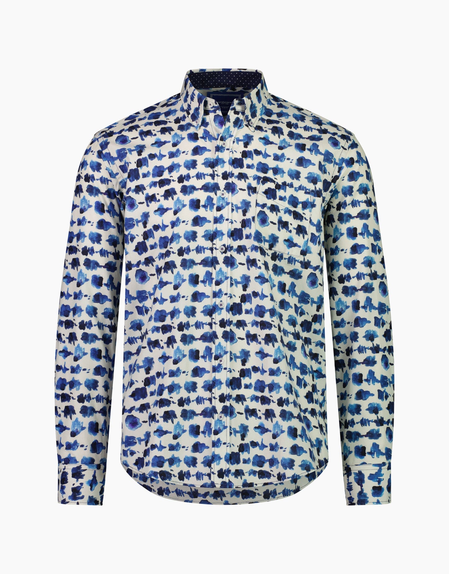 Ohope Blue & White Watercolour Print Shirt