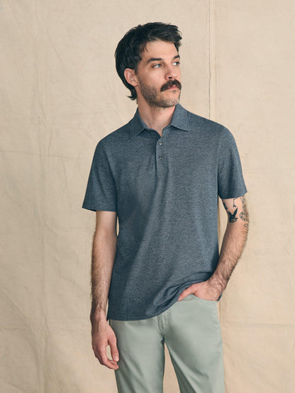 Kısa Kollu Pique Polo Gömlek - Dusty Iron Heather