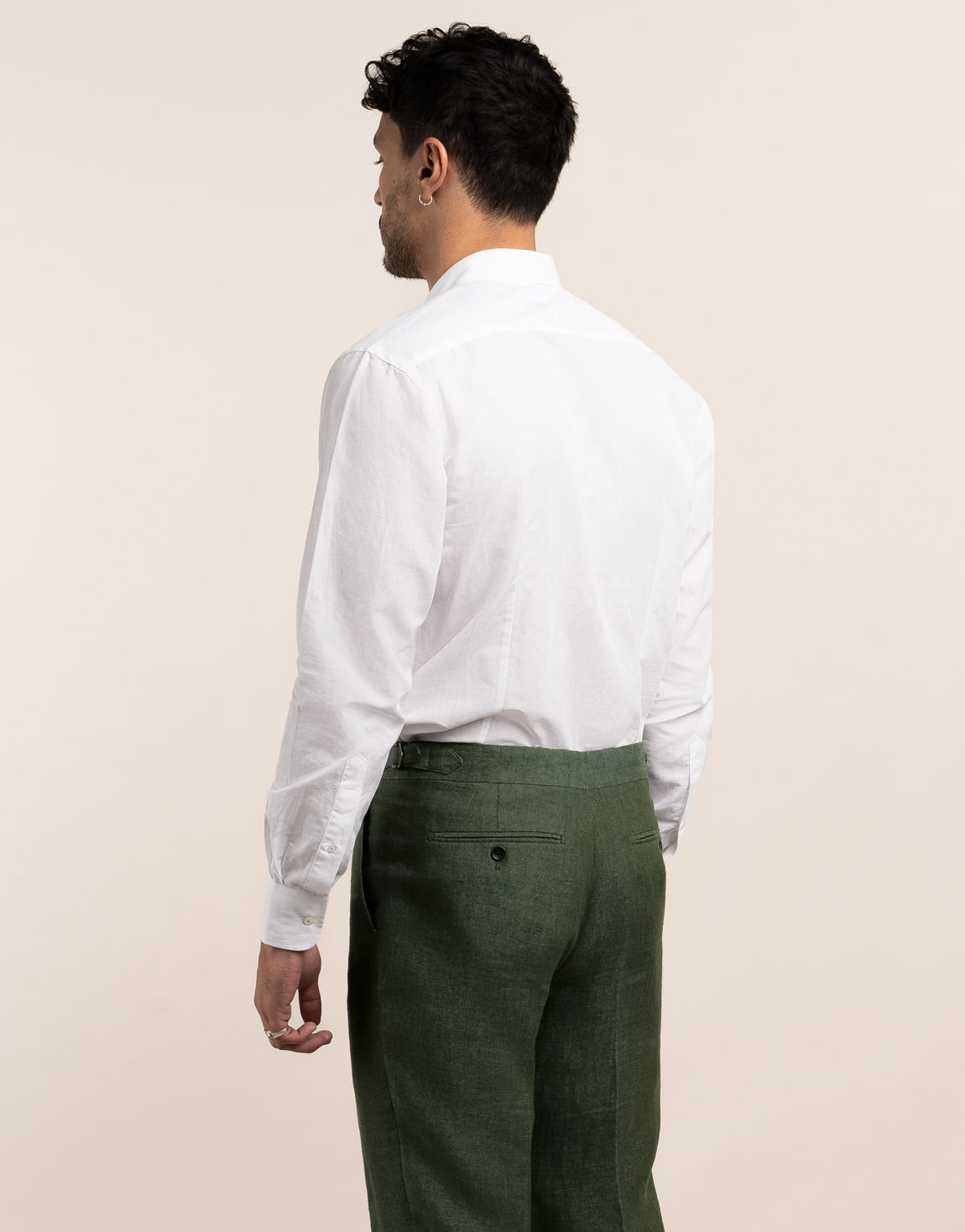 Ohope White Cotton-Linen Shirt