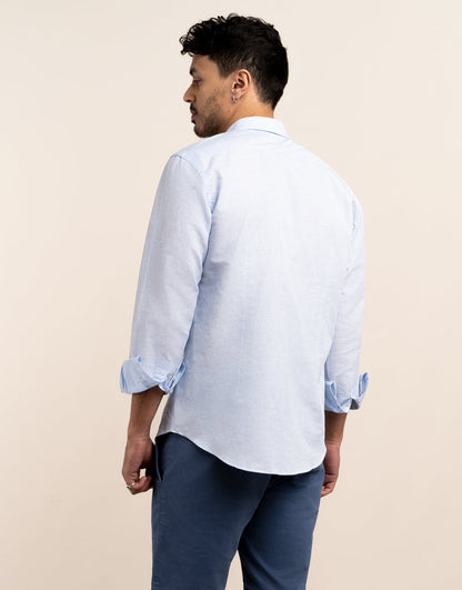 Ohope Light Blue Cotton-Linen Shirt